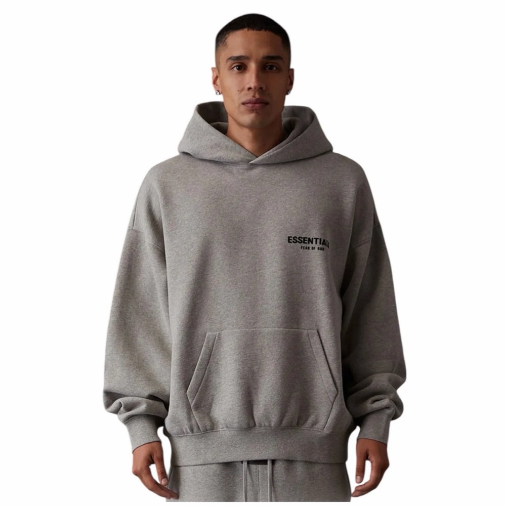 Essentials Men Dark Oatmeal Hoodie